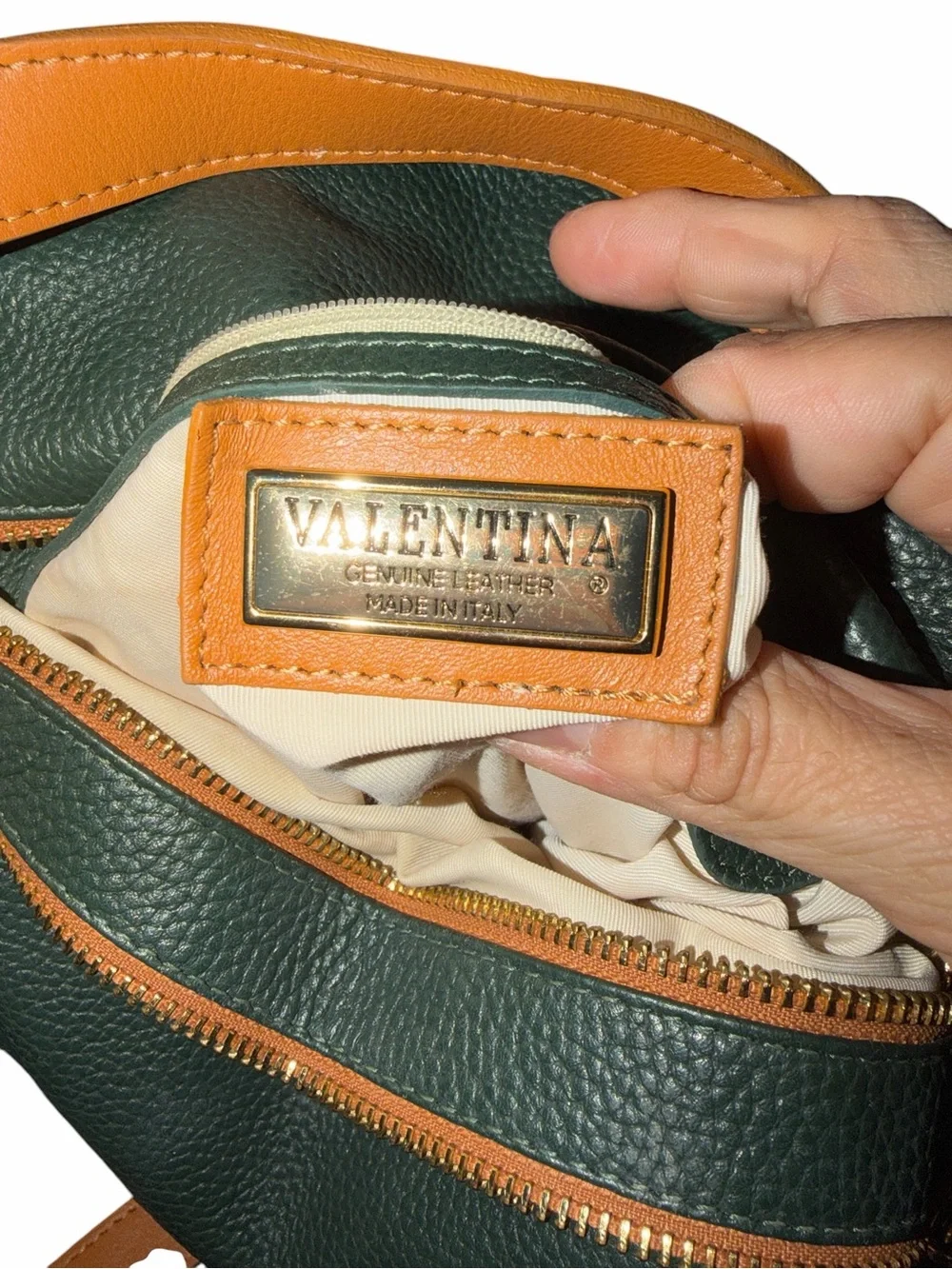 Valentina Italian Pebbled Leather Convertible Sling Backpack